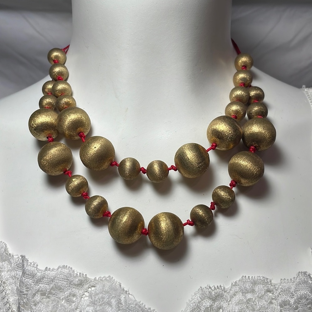 Vintage Francesca Visconti Gold Beaded Necklace